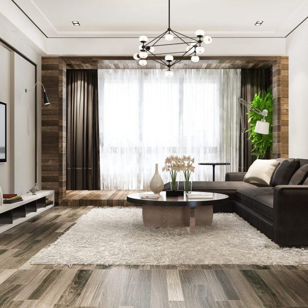 3d rendering loft luxury living room with bookshelf 3d rendering loft luxury living room with bookshelf